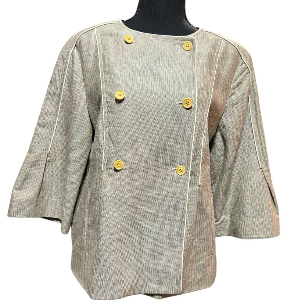 Calvin Klein Gray Blazer with Yellow Buttons